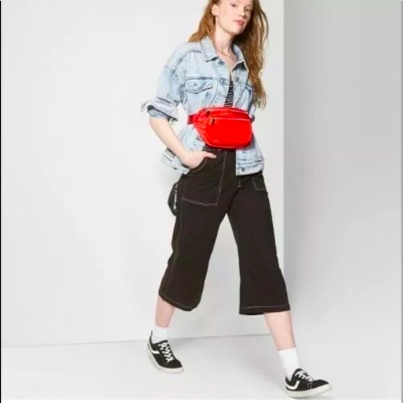 wild fable Pants - Wild Fable Belted Contrast Stitch Wide Leg Pants